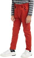 kids' size 4-16 bycr boys' slim fit jogging school pants with elastic waistband logo