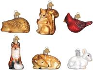 🎄 mini woodland animal set - old world christmas glass blown ornaments for christmas tree (6 count) логотип