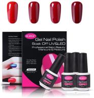 💅 clavuz soak-off uv led gel nail polish: 4pcs burgundy kit for perfect manicure & nail art logo