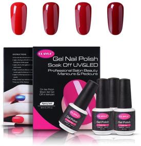 img 4 attached to 💅 CLAVUZ Soak-off UV LED Gel Nail Polish: 4pcs Burgundy Kit for Perfect Manicure & Nail Art