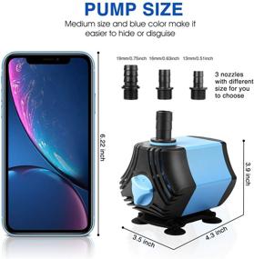 img 3 attached to 💧 KEDSUM 660GPH Water Pump (2500L/H, 50W) - Ultra Quiet, Submersible Fountain Pump with 9.8ft High Lift, 6.6ft Power Cord, and 3 Nozzles for Fish Tank, Pond, Aquarium, Statuary, Hydroponics