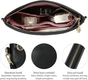 img 1 attached to 👛 WILD WORLD Leather Wristlet Purse: Stylish Black Clutch Handbag for Women