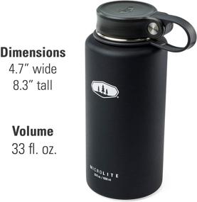 img 3 attached to GSI Outdoors Black MicroLite 1000 Twist 33 fl.oz. Stainless Steel Vacuum Insulated Water Bottle