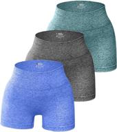 🩳 oqq 3 piece women's yoga shorts: high waist gym leggings for effective workouts logo