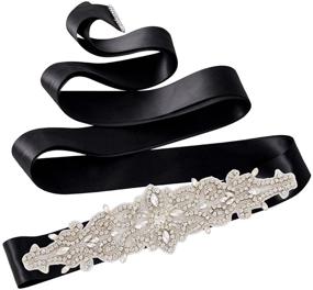 img 3 attached to 💎 Sparkling Wedding Ribbon Rhinestone Accessories for Women by ZHENM