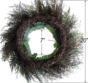 img 3 attached to Idyllic Farmhouse-Style 20" Spring Greenery Wreath with Succulents & Real Twigs for Home or Office Decoration