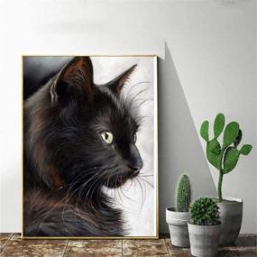 img 2 attached to 🐱 Black Cat 5D Diamond Painting Kit - Perfect Office Decoration, Room Décor, Home Gift for Adults, Kids, Him or Her - 11.8x15.7in - 1 Pack by Witfox