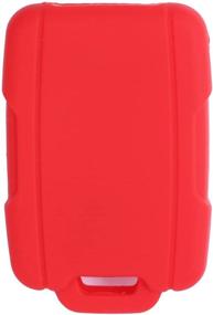 img 2 attached to Silicone Key Fob Skin Cover Protector Shell for Chevrolet Silverado Colorado GMC Sierra Yukon Cadillac Smart Remote - Red