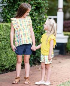 img 2 attached to 👶 Adorable RuffleButts Woven Shorts with Ruffle Hem for Baby/Toddler Girls - Perfect for Little Fashionistas!