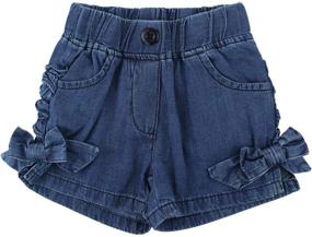 img 4 attached to 👶 Adorable RuffleButts Woven Shorts with Ruffle Hem for Baby/Toddler Girls - Perfect for Little Fashionistas!