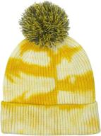 🧶 lartigue women's tie dye knitted beanie hat unisex knit skull cap | soft winter warm hat with pom-pom logo