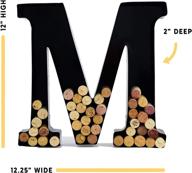 🍷 large black metal monogram letter (m) wine cork holder - wine lover gifts, housewarming, engagement & bridal shower gifts - personalized wall art & home décor. logo