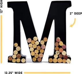 img 4 attached to 🍷 Large Black Metal Monogram Letter (M) Wine Cork Holder - Wine Lover Gifts, Housewarming, Engagement & Bridal Shower Gifts - Personalized Wall Art & Home Décor.