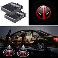 🚗 2 pack universal wireless car projection led projector door shadow light welcome lights with deadpool head logo logo