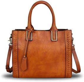 img 4 attached to Genuine Leather Satchel Handmade Shoulder Women's Handbags & Wallets in Totes