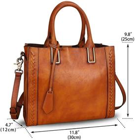 img 1 attached to Genuine Leather Satchel Handmade Shoulder Women's Handbags & Wallets in Totes