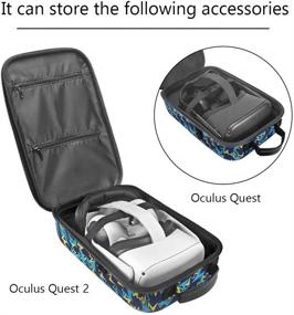 img 3 attached to Akaigu Hard Travel Case Storage Case For Oculus Quest 2 All-In-One VR Gaming Headset And Controllers Accessories Carrying Bag (Blue)