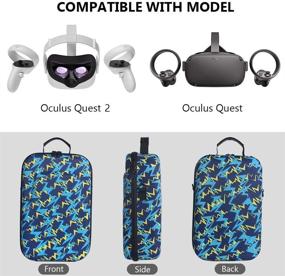 img 2 attached to Жесткий чехол для хранения Akaigu для всепригодной игровой гарнитуры Oculus Quest 2 и аксессуаров с сумкой для переноски для контроллеров (синий)