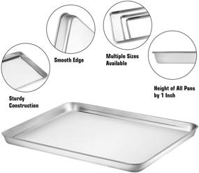 img 3 attached to 🍪 Wildone Baking Sheet Set with Silicone Mat, Stainless Steel Cookie Sheet with Non-Toxic and Heavy Duty Mats - Easy to Clean (Set of 6)