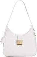 uborse white pu leather underarm bag shoulder clutch handbag with zipper for women - y2k style logo
