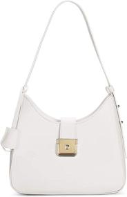 img 4 attached to UBORSE White PU Leather Underarm Bag Shoulder Clutch Handbag with Zipper for Women - Y2K Style