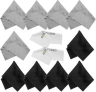 🧺 eco-fused microfiber cleaning cloths - 12 pack for glasses, spectacles, camera lenses, ipad, tablets, phones, iphone, android, laptops, lcd screens, and more delicate surfaces - improved seo logo