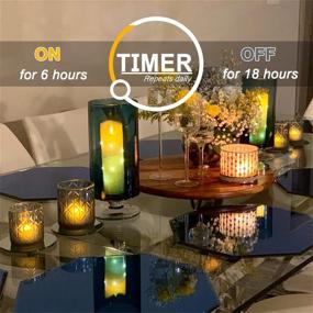 img 3 attached to Enhance Home Decor with Homemory 24Pcs Timed Tealight Candles: Battery Operated, Flameless Flickering Electric Candles with Timer, Brightness Upgrade, Batteries Included