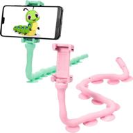 worm shape gooseneck cell phone holder: flexible, cute 🐛 and universal - ideal for car, bike, bed, and mirror logo