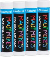 🌺 maui mike's all-natural mint flavor lip balm (4 pack) - ideal for healing dry, cracked lips. experience a tropical hawaiian getaway with maui mike's! logo