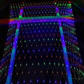 img 2 attached to 🎄 360 LED Christmas Net Lights, 12ft x 5ft 8 Modes Twinkle Star Low Voltage Connectable Mesh Fairy String Lights for Xmas Trees, Bushes, Wedding, Outdoor Garden Decorations (Multicolor)