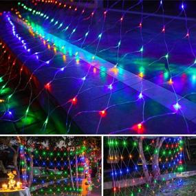 img 4 attached to 🎄 360 LED Christmas Net Lights, 12ft x 5ft 8 Modes Twinkle Star Low Voltage Connectable Mesh Fairy String Lights for Xmas Trees, Bushes, Wedding, Outdoor Garden Decorations (Multicolor)