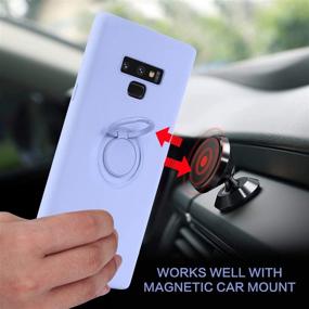 img 3 attached to 📱 BENTOBEN Galaxy Note 9 Case: Slim Silicone with 360° Ring Holder, Kickstand and Car Mount - Purple