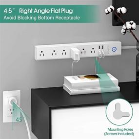 img 1 attached to 💡 Pack of 2 Power Strips with USB, AUOPLUS Surge Protector Power Strip with 6 Outlets and 4 USB Ports, 6 ft Extension Cord, Wall Mountable Flat Plug with Overload Protection, ETL Listed - White