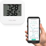 🌡️ yolink smart wireless temperature & humidity sensor - ideal for freezers, fridges, greenhouses, pet cages - wide temp range (-22 to 158 degree) - smartphone alerts, alexa & ifttt compatible - hub required логотип