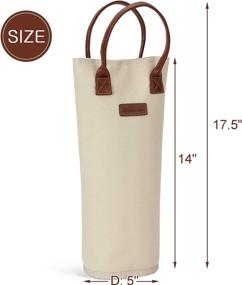 img 1 attached to 🍷 Single Bottle Insulated Wine Tote - Stylish 1 Bottle Wine Carrier Bag - Padded Wine Cooler for Wine Lovers - Ideal Wedding Gift in White