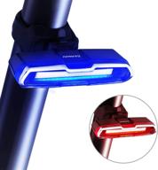 🔦 canway bike tail light - ultra bright usb rechargeable bicycle rear light with red & blue, waterproof helmet light, 5 light modes for cycling safety flashlight logo