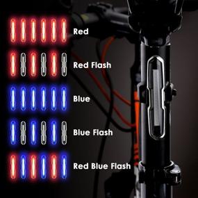 img 2 attached to 🔦 CANWAY Bike Tail Light - Ultra Bright USB Rechargeable Bicycle Rear Light with Red & Blue, Waterproof Helmet Light, 5 Light Modes for Cycling Safety Flashlight