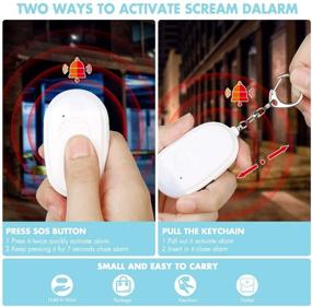img 2 attached to SGOKEEN Safe Sound Personal Alarm - 130dB Loud Siren Song & Emergency LED Light - Self Defense Keychain for Women, Kids, Elderly - White