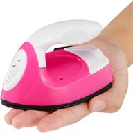 portable pink mini heat press machine: diy clothes, t-shirts, shoes, bags, hats - charging base included! logo