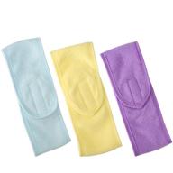 🌈 3-pack betybedy facial spa headband set - non-slip hair wraps for washing, shower, face masks, yoga - adjustable magic tape - yellow, blue, purple logo