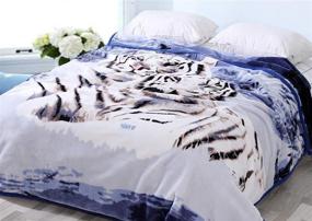 img 4 attached to 🐯 Hiyoko Plush Tiger Blanket: Ultra Soft Fleece Flannel Microfiber Bedcover Throw for Kids, Adults - Cozy, No Shedding, and Lints-Less - Korean Mexican Style, Perfect for TV Couch Snuggling