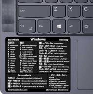 🖥️ synerlogic windows os reference keyboard shortcut sticker - black vinyl (made in usa), laminated, non-residue adhesive, for pc, laptop, or desktop sm: 3"x2.5 logo