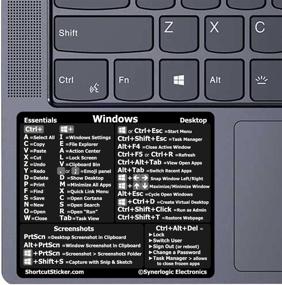 img 4 attached to 🖥️ SYNERLOGIC Windows OS Reference Keyboard Shortcut Sticker - Black Vinyl (Made in USA), Laminated, Non-Residue Adhesive, for PC, Laptop, or Desktop SM: 3"x2.5
