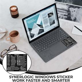 img 1 attached to 🖥️ SYNERLOGIC Windows OS Reference Keyboard Shortcut Sticker - Black Vinyl (Made in USA), Laminated, Non-Residue Adhesive, for PC, Laptop, or Desktop SM: 3"x2.5