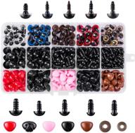 🌈 752pcs colorful plastic safety eyes and noses with washers for doll, assorted sizes - ideal for doll, plush animal, and teddy bear craft making by amokia logo