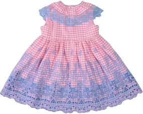 img 3 attached to 👗 Stylish Sharequeen Girls Sleeveless Dress: Flower Lace Rose Embroidery Cotton Ruffle Design Swing Party Dresses for Children