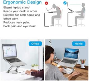 img 3 attached to 💻 Подставка для ноутбука ANUIMOAR - эргономичный регулируемый подъемник для компьютера, совместимый с MacBook Air Pro, Dell, HP, Lenovo - легкий алюминиевый стенд до 16 дюймов (серебристый).