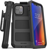 📱 premium full-body protective case with belt clip - specifically designed for iphone 12/12 pro, encased ballisticshield cover with screen protector for enhanced safety and durability (black) logo