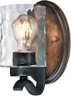 westinghouse lighting 6331600 barnwell indoor wall fixture, textured iron and barnwood finish with clear hammered glass, 1-light, iron & barnwood логотип