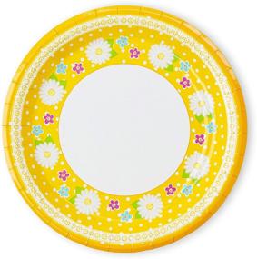 img 2 attached to 🌸 24-Piece Royal Magnolia Floral Party Supplies: Daisy Paper Plates (7 and 9 Inch), Paper Napkins, and Party Cups - Disposable Flower Theme Dinnerware Set for Birthday, Baby Shower, Bachelorette Party